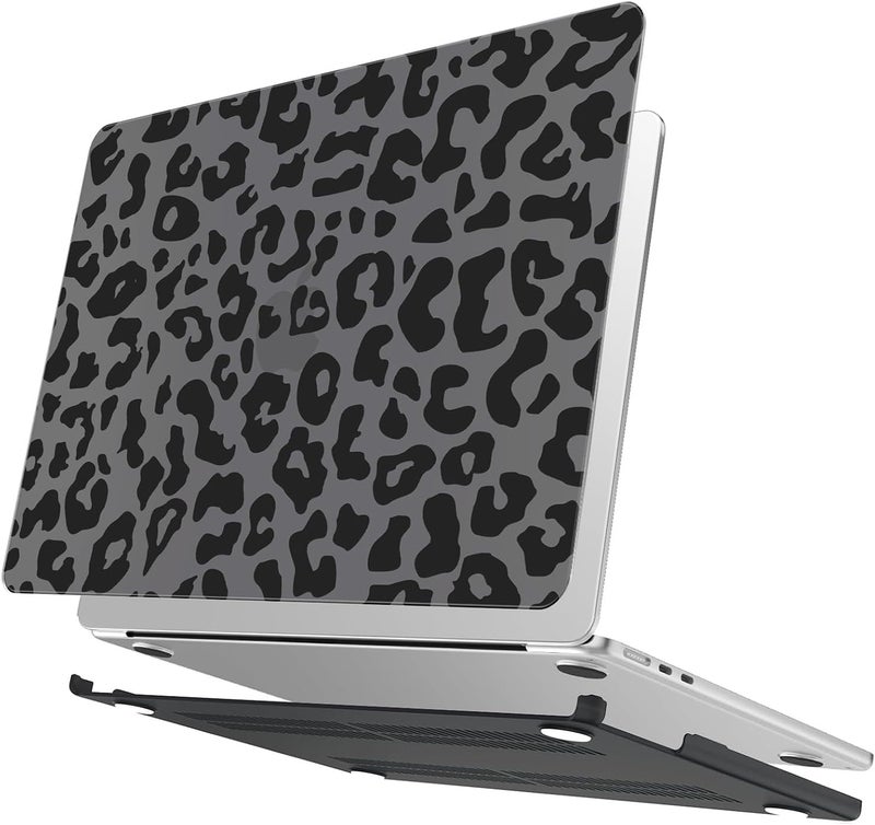 AKIT Compatible with MacBook Air 13 inch Case 2026 2025 2024-2022 M4 M3 M2 A3240 A3113 A2681, Pattern Hard Shell Laptop Case+Screen Protector+Keyboard Cover for MacBook Air 13.6 inch, Black Leopard - Image 4